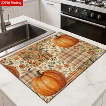 1PC Pumpkin Diatomite Absorbent Welcome Doormat, Christmas Halloween Decor Rug, Multi‑Purpose Mat For Stovetop, Coffee Station, Water Bar Counter, Indoor & Outdoor Front Door, Kitchen Home Decor Area Floor Mat - Multicolor - View 6