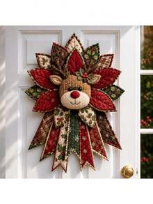 Extra Large DIY Christmas Quilted Door Hanging Fabric Sewing Kit - Pre-Cut Fabric Suitable For Front Door Wall Hanging Decoration, Includes Patchwork Design, Hand Washable Handicraft Decoration Project (No Other Tools Required) - Multicolor - View 8