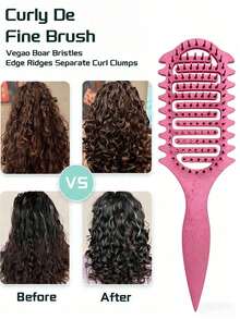 1pc New Upgraded Hollow Curly Hair Comb, Featuring Special Brush Head And Structural Design, Suitable For Various Hairstyles, Reduces Hair Loss, Pulling And Split Ends, Unisex, Convenient And Easy Styling - Multicolor - View 4