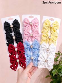 2/6/12pcs Puff Bow Hair Clips Set, Cute Hair Accessories - Suitable For Girls And Women, Perfect For Daily Wear And Dates - Multicolor - View 10