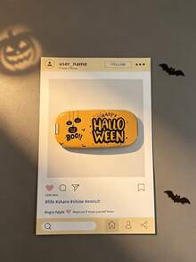 1pc Transparent Halloween Element Painted Mirror Phone Stand Makeup Mirror Adhesive Foldable Mirror Back Sticker Horizontal & Vertical Dual-Use Portable Desktop Stand - Multicolor - View 3