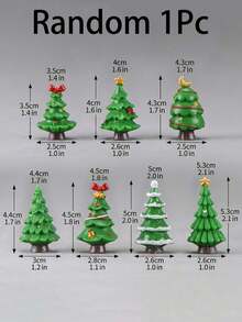 6pcs Mini Resin Christmas Tree Micro Landscape Decor, 7 Different Designs, Holiday Desktop Decoration, Mini Christmas Decor, Suitable For Winter Holidays, Christmas Village Scenes And DIY Home Decor, Christmas Dollhouse Miniature Model, Mini Holiday Tree Statues, Suitable For Fairy Garden, Micro Landscape, Desktop And Holiday Home Decor - Multicolor - View 10