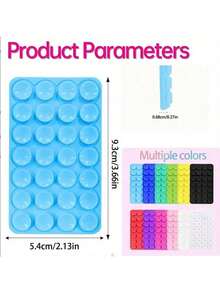 Anti-Slip Silicone Double-Sided Suction Cup Multi-Function Square Phone Holder, 28-Piece Suction Cup Sticker Fixator, Selfie Gadget - Multicolor - View 3
