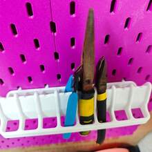 1pc Pliers Holder Tool Storage Rack, Diagonal Pliers/Screwdriver/Pliers Wall Mount Bracket Tool Tray, 2cm Storage Slot Can Hold 8 Tools, Fits 5mm Thick Oval Hole Board - Tool Storage Rack-1pc - View 4