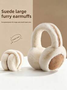 1pc Girls/Soft Plush Ear Muffs - Winter Warmth, Suitable For Outdoor Activities, Christmas, New Year, Cold Weather, Lightweight And Durable, Comfortable Fit, Soft Plush Material, Strong Warmth, Multiple Color Options, Classic Minimalist Design - Multicolor - View 2