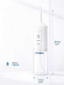 HYUNDAI Multi-Nozzle Water Flosser, Cordless Portable Oral Irrigator With 4 Heads And 3 Modes, Powerful Water Teeth Cleaner For Home Travel - White - View 10