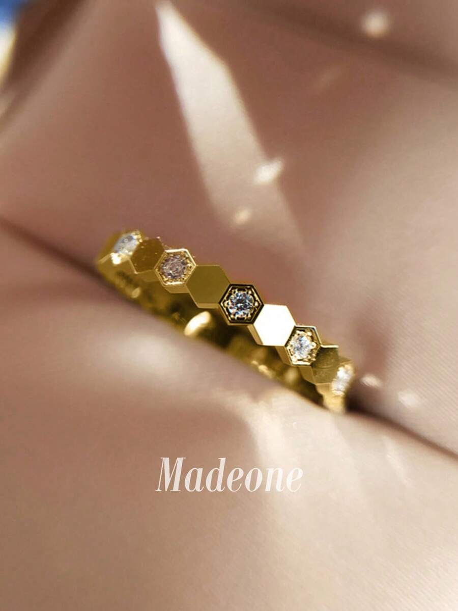 MADEONE 1件女款閃亮鋯石戒指，適合訂婚、婚禮、派對、日常配戴，週年紀念珠寶禮物