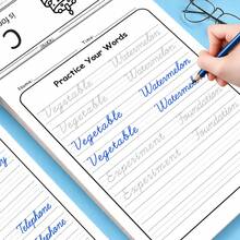 Cursive Handwriting Workbook, 32‑Page Cursive Writing Practice Book For Beginners, Words Sentence Tracing Exercise Book, Preschool Early Educational Toy, Kids Reading & Writing Learning Supplies - Red - View 2