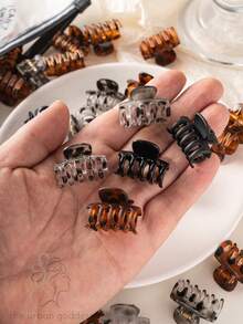 15/20/30 Mini Flower Hair Clips Brown Small Hair Clips Braided Hair Clips Broken Hair Bangs Clips Hair Claws - Multicolor - View 2