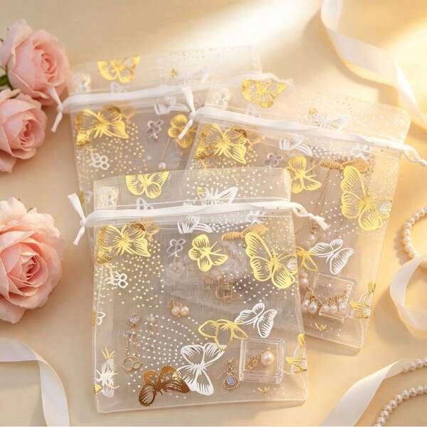 5/10/20/50/100pcs Fashion Gift Packaging Bags, Storage Bags, Party Supplies For Festivals, Wedding Supplies, Hanging Decorations, Small Gift Packaging Bags, Gifts For Festivals, Celebrations, Family Gatherings, School Season Gifts, Outdoor Partie