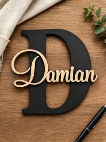 Customized Name Wall Decor, Detachable Initial Letter With Star Decoration, Colorful 3D Hand-Painted Name Plate, Decorative Personalized Gift - Multicolor - View 3