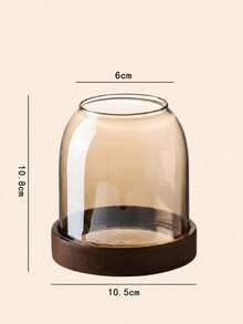 1pc Glass Kitchen Utensil Holder, Solid Wood Base, Open-Top Kitchen Utensil Storage Can, Suitable For Forks, Spoons, Chopsticks And Small Tools, Transparent Or Amber Color Optional, Suitable For Countertop, Dining Table, Dorm And Daily Home Storage, Utensils Not Included - View 16