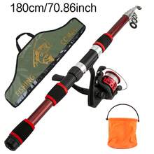 KecchKrezing Portable Multi-Section Fishing Rod Set, Multi-Color Series, Spinning Rod And Smooth Fishing Reel Combo, Includes Portable Folding Bucket, Comfortable EVA Handle, Smooth Ceramic Guides, Travel Storage Size, Youth Family Outdoor Camping Leisure Gift - 9003-1.8 - View 12