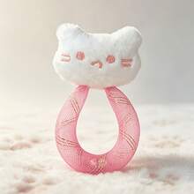 Cartoon Plush Cat Head Elastic Ring Cat Toy With Built-In Bell, Durable Bite-Resistant Boredom Relief Self-Entertainment Interactive Pet Teaser Toy - Pink - View 8