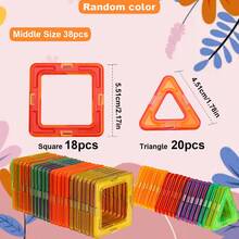 Magnetic Building Blocks, Durable, STEM Toys Suitable For Boys And Girls 3+ Years Old, Educational & Fun, Preschool Children Puzzle Game, 3D Magnetic Blocks (Small/Large) - Random Color - View 12