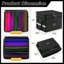 Fireproof Document Box With Lock, 2 Layer Collapsible Document Storage Box With 10pcs Suspension Files, Portable Office  File Storage With Reflective Strip For Legal Size(Not Dividers) - Two-layer-collapsible - View 2