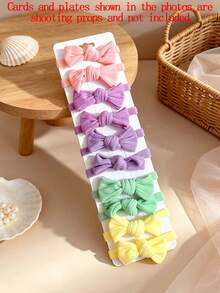 10pcs Girls Bow Decor Hair Tie For Hair Decoration - Multicolor - View 4