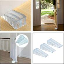 6pcs Non-Slip Rubber Door Stopper Wedge, Silicone Door Stopper Suitable For All Floors, Adjustable Height, Used For Kitchen, Office, Basement Door Fixing, Transparent Color - JJ - View 7