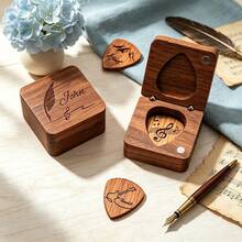 Personalized Wooden Guitar Picks With Storage Box, Customized Guitar Pick Storage Box, Engraved Guitar Picks Gift For Guitarists, Valentine's Day Gift, Guitar Pick Box, Engraved Guitar Picks, Guitarist Gift, Musician Gift, Father's Day Gift, Christmas Gift - Multicolor - View 6