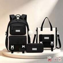 3pcs Highly Attractive Women's Backpack, Handbag And Storage Pouch Set, With Pom Pom Pendant And Small Badge, Backpack And Handbag Both Have Multiple Compartments And Pockets, Back Pocket, Suitable For Campus, Travel, Outing, Camping, Beach, Birthday And Holiday Gift Choice. - Sets - View 13