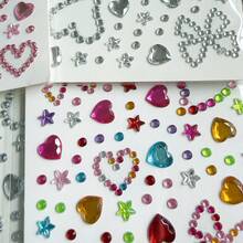 Colorful Heart & Bow Pattern Gem Stickers, Crystal Heart & Star Diamond Hair Accessory Stickers, Women & Girls DIY Self-Adhesive Hair Stickers, Acrylic 3D Shiny Rhinestone Decals, Suitable For Valentine's Day, Holidays, Birthday Parties, Banquets And Proms, Hair Accessory Stickers, Music Festival Rave Accessories, Hairstyle Set, Styling Tool Set - Bow Rhinestone - View 11
