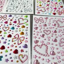 Colorful Heart & Bow Pattern Gem Stickers, Crystal Heart & Star Diamond Hair Accessory Stickers, Women & Girls DIY Self-Adhesive Hair Stickers, Acrylic 3D Shiny Rhinestone Decals, Suitable For Valentine's Day, Holidays, Birthday Parties, Banquets And Proms, Hair Accessory Stickers, Music Festival Rave Accessories, Hairstyle Set, Styling Tool Set - Bow Rhinestone - View 10