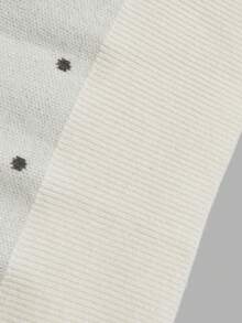 Women Fall Polka Dot Knit Sweater, Crew Neck Short Sleeve Slim Pullover Tops For Daily Office Casual Outfits - Grey - View 6