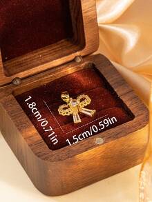 1Pc Elegant Gold Color Copper Inlaid Artificial Zirconia Bow DIY Charm For Women, Pendant For Necklace Bracelet Keychain Phone Ornament.(No Box) - Multicolor - View 18