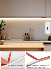شريط إضاءة نيون LED ديكوري 1م/3 أمتار/5م، شريط إضاءة محيطية مرن قابل للتعتيم عبر USB، إضاءة ملء للبث المباشر، شريط إضاءة ملء أمامي لمرآة المكياج ومرآة الحمام، مفتاح مسح باليد قابل للتعتيم - متعدد الألوان - مشاهدة 4
