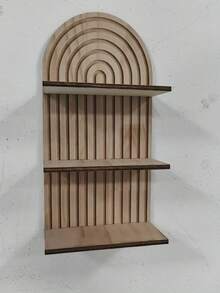 1pc/2pcs Set Extra Large Bohemian Style Wavy Wooden Wall Frame Set, Rainbow Arch & Farmhouse Style Wall Shelf, Multi-Functional Outdoor Rack, Easy Installation, All-Season Use, Wooden Wall-Mounted Storage Rack, Suitable For Living Room Decor, Christmas & Halloween Gifts, Suitable For Living Room, Bedroom, Entryway, Vanity - A - View 6