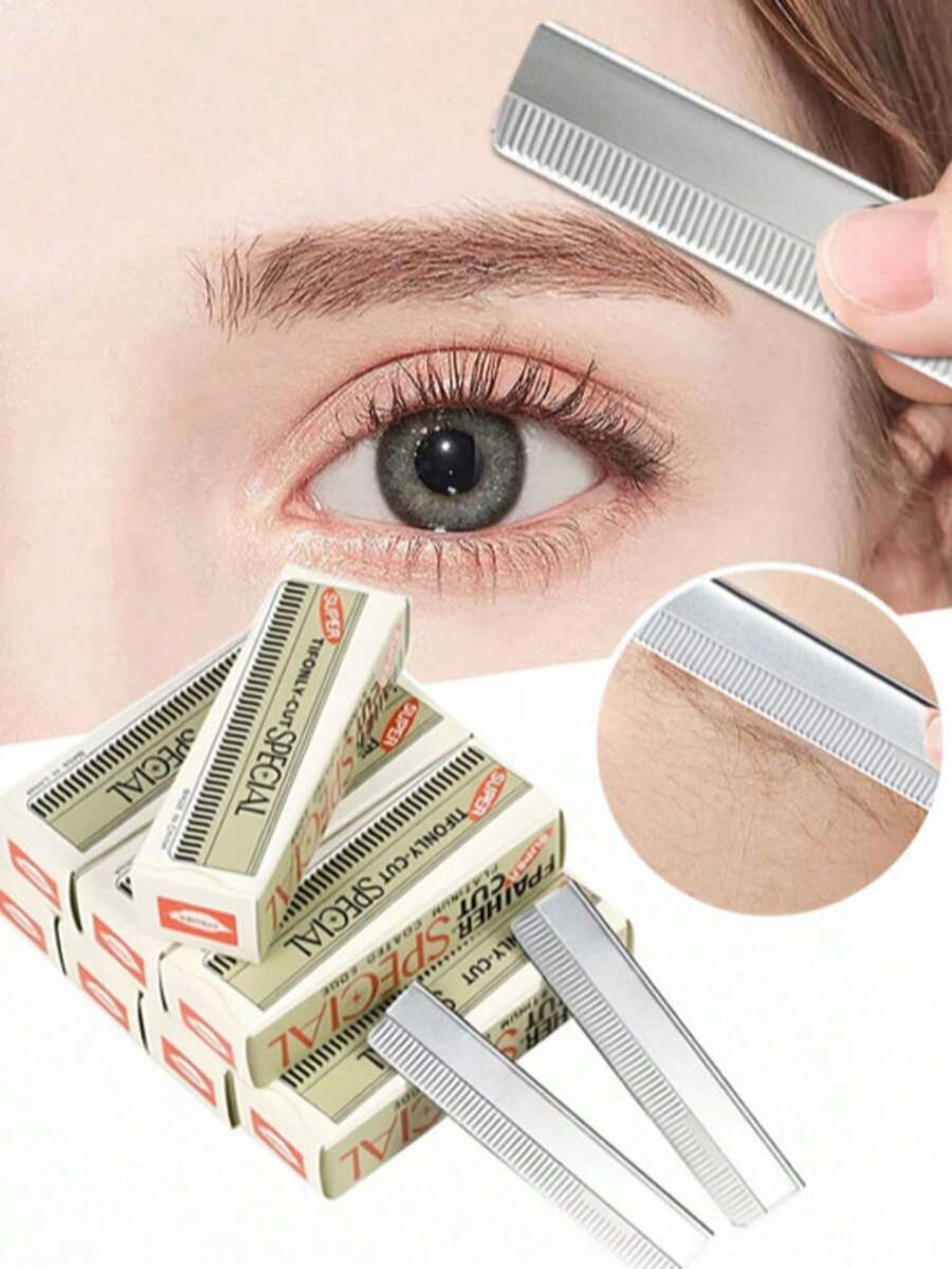 100/30/20pcs Razor Blades, Stainless Steel Double-Edge Blades, Scraper For Shaving And Eyebrow Trimming, Vintage Manual Razor Blades, Double-Edge Shaving Blades - Multi-color - View 1