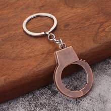 1pc Casual Street Style Zinc Alloy Handcuff Keychain, All Season - A - View 3