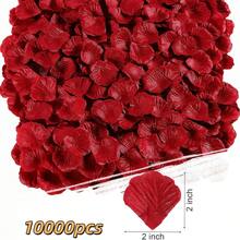10000pcs Red Artificial Silk Rose Petals, Faux Rose Petals, Suitable For Wedding Aisle, Proposal, Romantic Night, Holiday Party, Room Decoration - Multicolor - View 10
