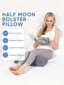 1pc Memory Foam Crescent Leg Pillow, Adjustable Knee & Ankle Support Cushion, Side Sleeping Wedge Leg Pillow, Provides Comfortable Support For Waist, Back, Hips And Legs, Suitable For Pregnancy Rest, Sofa Lounging, Office Nap, Travel Use, Perfect Gift For Moms, Nurses, Elderly, Athletes And Running Enthusiasts - Multicolor - View 6