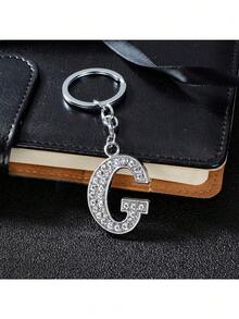 A-Z Initial Letter Keychain, Shiny Crystal Key Ring For Women, Best Friend Gift, Birthday Gift - Silver - View 25