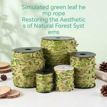 1 Roll (10m) Jute Rope, Strong Durable Wear-Resistant, Natural Green Leaf Pattern, Vintage Country Style, Jute Fiber Material, Suitable For Wedding, Bedroom, Garden And Party Decoration, Holiday Essential - Multi-color - View 5