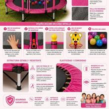 Trampolín Infantil para Niños con Red de , Canasta de Básquet y Pelotas, Brincolín para Interior y Exterior - Blanco - Ver 7