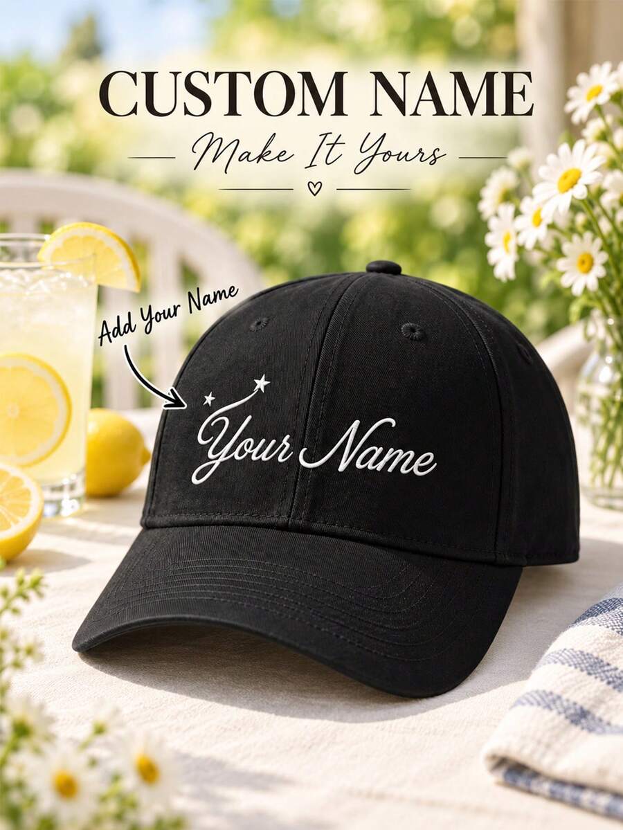 Personalized Baseball Cap, Shadow Letter Pattern Trucker Hat, Customizable Initial, Custom Bridal Party Favor, Bachelorette Party Gift - Multicolor - View 1