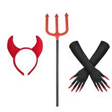 1/2/4pcs Devil Horn Headband Set Accessories, Black And Red Gothic Devil Horn Headwear, Suitable For Daily Wear, Festivals, Halloween, Cosplay - Multicolor - View 10