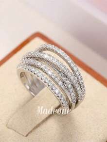 MADEONE 1pc Vintage Line Wrap Ring, Unisex, Suitable For Daily Wear, Party Accessory, High-Quality Ring Jewelry Gift - Style 1 - View 2