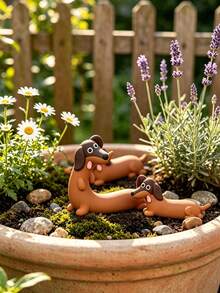 Tượng mini chó Dachshund bằng nhựa resin, trang trí màn hình máy tính dễ thương, phù hợp cho bảng taplo ô tô, gương chiếu hậu và phụ kiện bàn làm việc văn phòng, quà tặng hài hước cho phụ nữ, người yêu chó và các bà mẹ nuôi chó - Nhiều mẫu - Xem 5