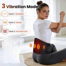 Wireless Heating Massage Pad, Wearable Waist Massager With 3 Heating Levels And 3 Vibration Modes, One-Button Operation For Easy Switching, USB Rechargeable Portable Wireless Design, 2000mAh Battery Capacity - Multicolor - View 4