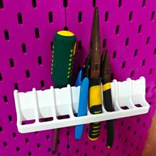 1pc Pliers Holder Tool Storage Rack, Diagonal Pliers/Screwdriver/Pliers Wall Mount Bracket Tool Tray, 2cm Storage Slot Can Hold 8 Tools, Fits 5mm Thick Oval Hole Board - Tool Storage Rack-1pc - View 2