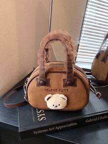 Autumn And Winter New Korean Style Bow Knot Bear Parent-Child Matching Handbag Crossbody Accessory Phone Bag Girl's Bag - Brown - View 6