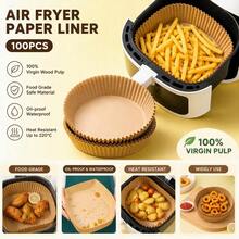 5/50/100Pcs Non‑Stick Disposable Air Fryer Paper Liners, Baking Paper Sheets, Kitchen Essentials & Household Kitchen Utensils, Suitable For Most Air Fryers, Kitchen Accessories Household, Storage & Kitchen Air Fryer Baking Accessories - Multicolor - View 2