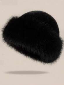 1Pair Unisex Thick Faux Fur Trim Winter Bucket Hat, Warm Wind‑Resistant Mongolian Snow Cap For Outdoor Travel - Men's a - View 10