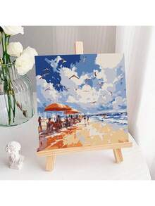 DIY Digital Oil Painting Kit, Wooden Frame, Landscape & Floral Patterns, Acrylic Paints & Brushes, Suitable For Beginners - Multicolor - View 18