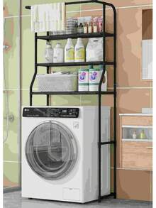 1 pieza Estantería de almacenamiento para baño, adecuada para lavadora y secadora - Estantería de almacenamiento multifuncional de pie, puede almacenar toallas y suministros de limpieza, estantería de almacenamiento para baño, estantería de almacenamiento para inodoro, estantería de almacenamiento para lavadora de tambor, estantería de almacenamiento de pie, estantería de almacenamiento sin taladro, estantería de almacenamiento móvil multifuncional para el hogar, vida en el hogar - Multicolor - Ver 6