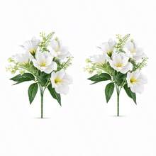 Artificial Flowers For Decoration, Including Artificial White Lilies And Green Leaves Bouquets, Home Decor, Room Decorations, Autumn Home Decor, Wedding Decorations, Banquet Table Decorations, Wedding Essentials, And Christmas Decorations. - Multicolor - View 14