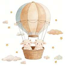 1pc Hot Air Balloon Bear Children's Room Wall Sticker, Hand-Drawn Style Animal Decal, PVC Material, Removable Self-Adhesive Sticker, Suitable For Children's Room Decoration And Kindergarten Wall Decoration - Multicolor - View 8